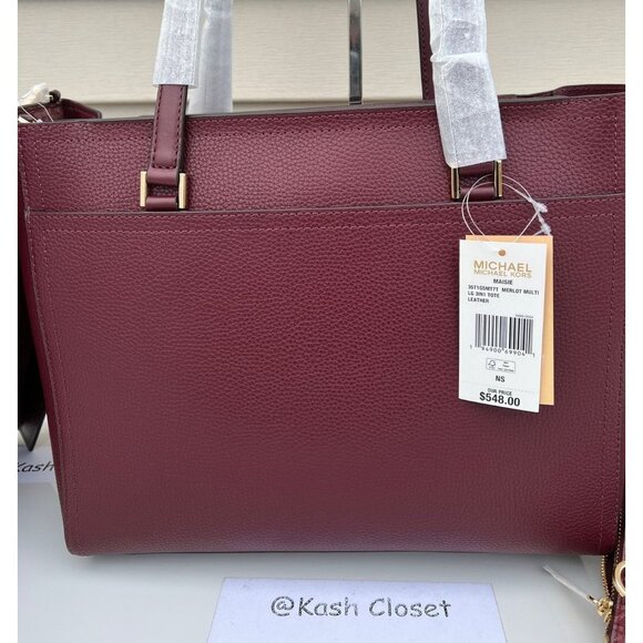 Michael Kors tote maisie 3 in 1 large bag clutch & crossbody Merlot Multi - Picture 9 of 11